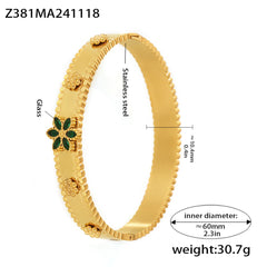 Snowflake or Three-Petal Stone-Accent Clasp Bracelet