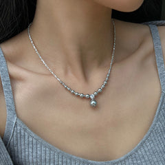 Nadine Minimalist Pearl Pavé Necklace