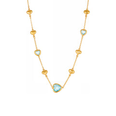 18K Gold-Plated Heart Glass Chain Necklace