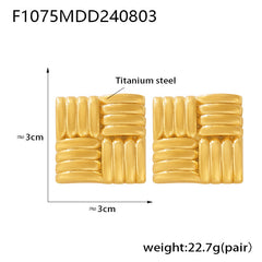 18K Gold-Plated Woven Square Earrings