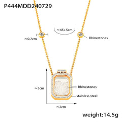 Square Stone-Accent Pendant Necklace