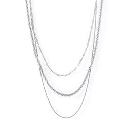Layered Silver-Tone Chain Necklace