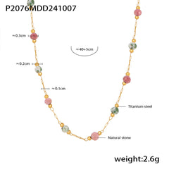 Layered Natural Stone Accent Necklace