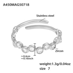 Cubic Zirconia Round-Accent Open Ring