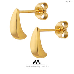 Minimal Teardrop Stainless Steel Stud Earrings