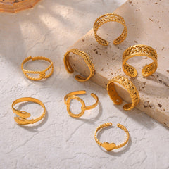 Gold-Tone Sculptural Open Ring