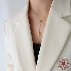 18K Gold-Plated Sliding Teardrop Y Necklace