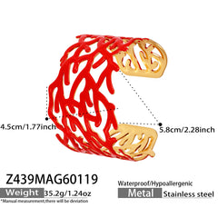 18K Gold-Plated Botanical Openwork Cuff Designs