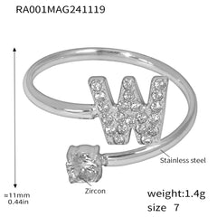 Silver-Tone Initial Necklace, Earrings, Bracelet & Ring