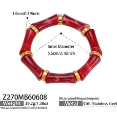 Color Resin Bamboo-Style Bangle