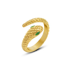 18K Gold-Plated Snake Texture Open Ring