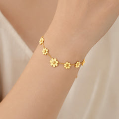 18K Gold-Plated Daisy Station Bracelet