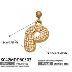 Cubic Zirconia Letter Charms & Separate Necklace Chains