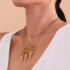 18K Gold-Plated Fish Charm Necklace or Earrings
