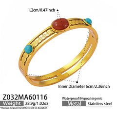 Natural Stone Geometric Statement Bracelets