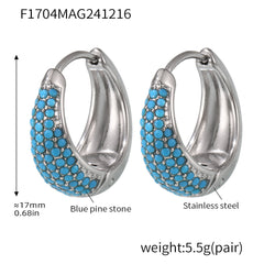 18K Gold-Plated Color Cubic Zirconia Rounded Hoops
