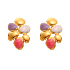 Multicolor Enamel Sculptural Drop Earrings
