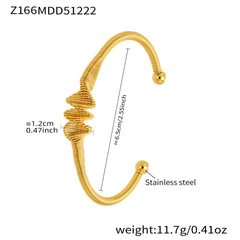 18K Gold-Plated Sculptural Open Cuff Bracelet
