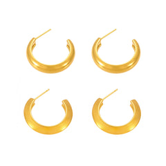 Polished Rounded Hoop Earrings