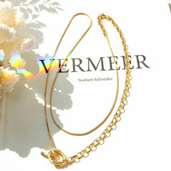 18K Gold-Plated Toggle Lariat Long Necklace