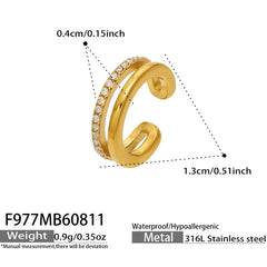 Double-Row Cubic Zirconia Ear Cuff