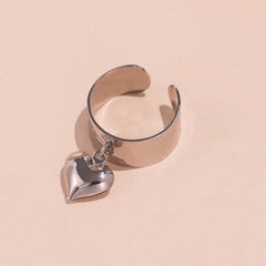 Open Heart Stainless Steel Statement Ring
