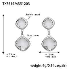 18K Gold-Plated Faceted Glass Accent Jewelry