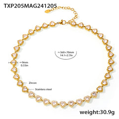 Heart Cubic Zirconia Necklace or Bracelet