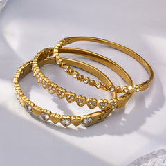 Heart Cubic Zirconia Bangle Designs