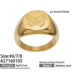 18K Gold-Plated Butterfly Ring Designs