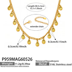 18K Gold-Plated Cubic Zirconia Drop Charm Necklace