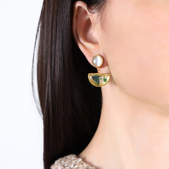 Resin Cat-Eye Accent Drop Earrings