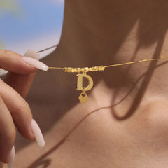 Letter D Heart Charm Necklace