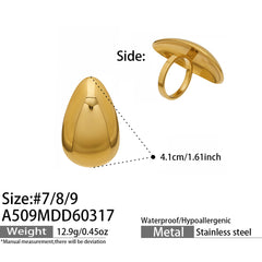 Sculptural Textured Oval or Teardrop Ring