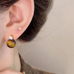 Nadine Vintage-Inspired Tiger-Eye Stud Earrings