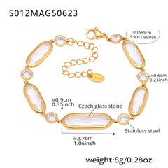 Faceted Stone Accent Anklet