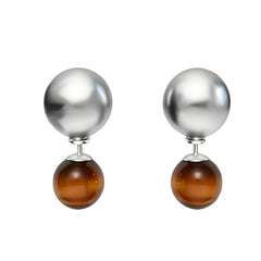 Daphne Vintage-Inspired Tiger-Eye Sphere Stud Earrings