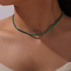 Colorful Cubic Zirconia Station Necklace & Bracelet