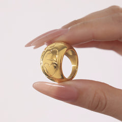18K Gold-Plated Sculptural Heart Ring