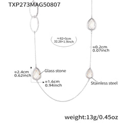Faceted Glass Long Link Necklace