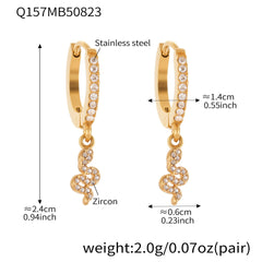 18K Gold-Plated Cubic Zirconia Charm Hoop Designs