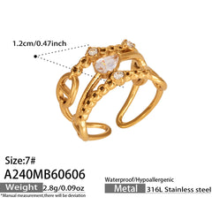 18K Gold-Plated Cubic Zirconia Open Ring