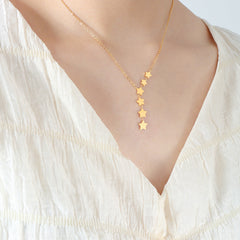 Star Drop Lariat Necklace