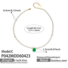 Pearl-Look Agate Pendant Necklace