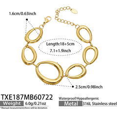 Oval Link Statement Necklace and Bracelet
