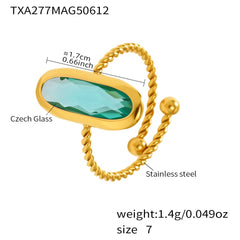 Czech Glass Bead-Band Open Ring