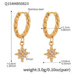 18K Gold-Plated Cubic Zirconia Charm Hoop Designs