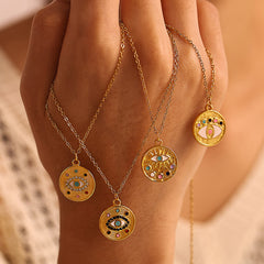 Enamel Eye Charm Pendant Necklace Designs