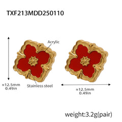 18K Gold-Plated Floral Inlay Necklace, Bracelet or Earrings