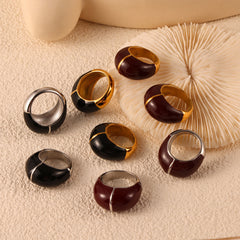 Color Enamel Rounded Statement Ring